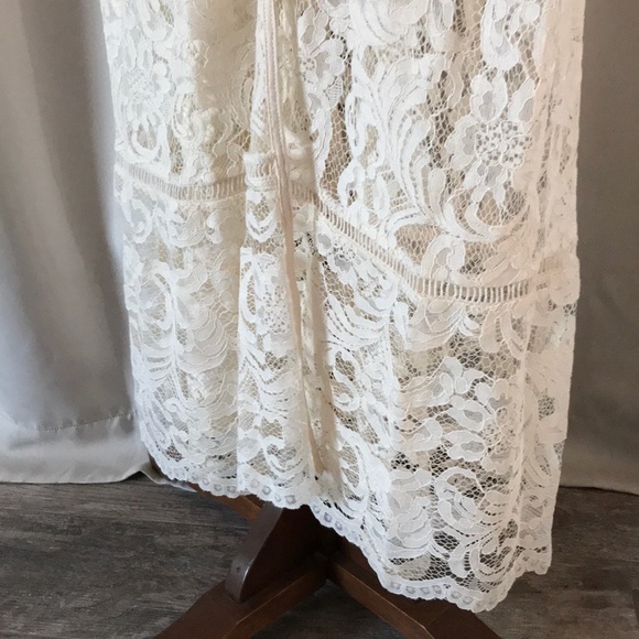 Coachella Vibes Boho Lace cardigan creme color - Picture 6 of 6